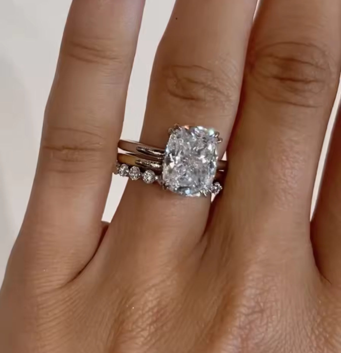 5.35ct Cushion Cut Moissanite Ring