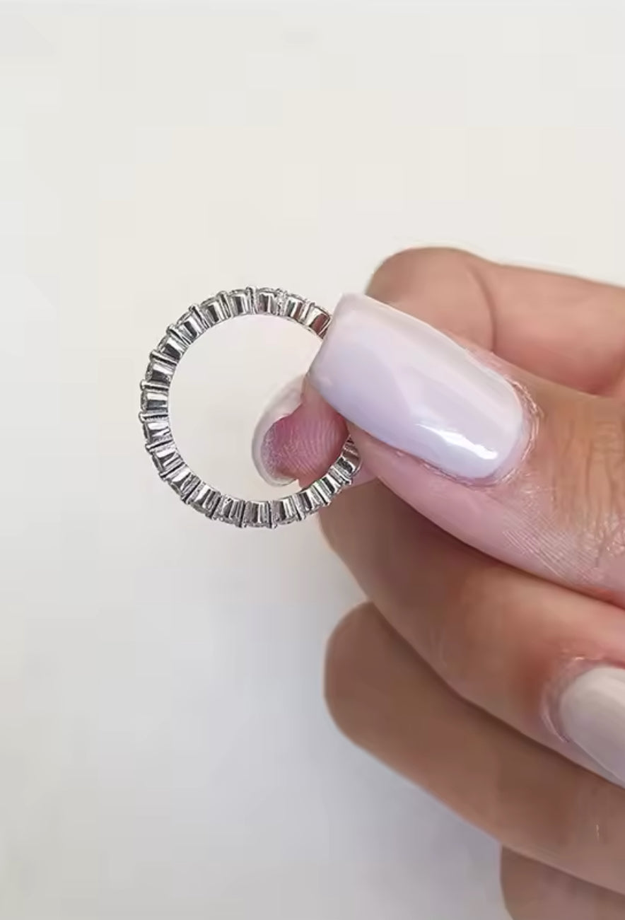 Petite round Moissanite band