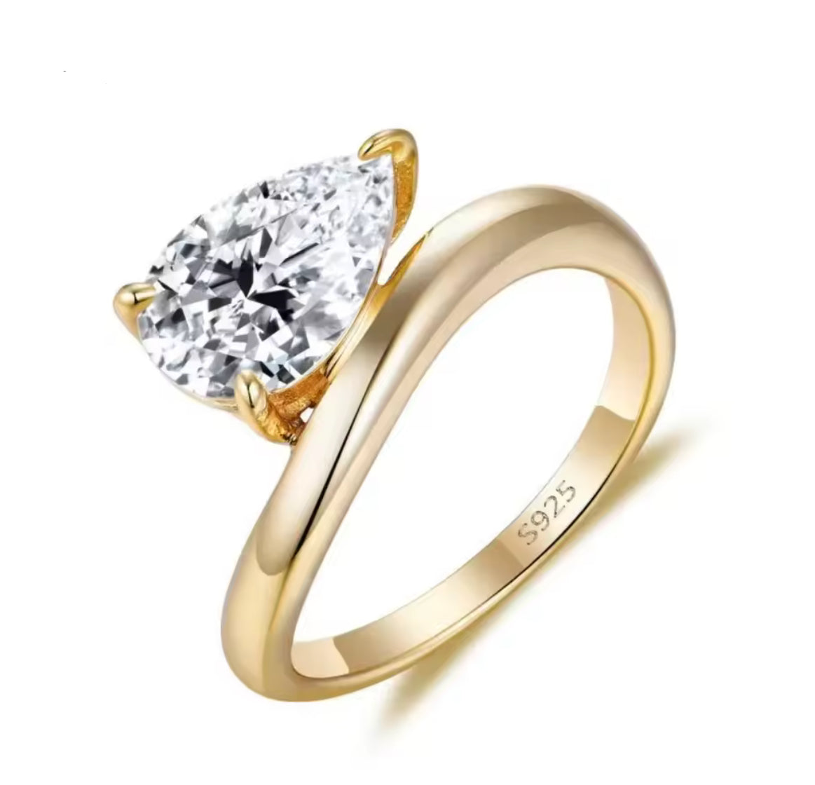 3ct pear cut Moissanite ring