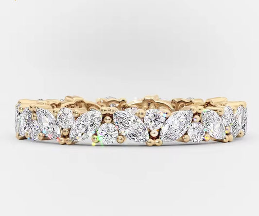 Eternity band combination marquise cut