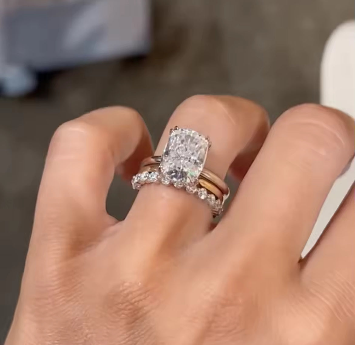 5.35ct Cushion Cut Moissanite Ring