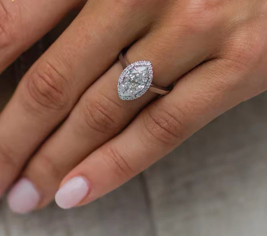 3 Carat Marquise Moissanite Ring