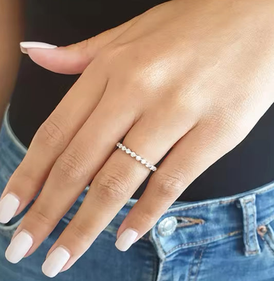 Petite round Moissanite band