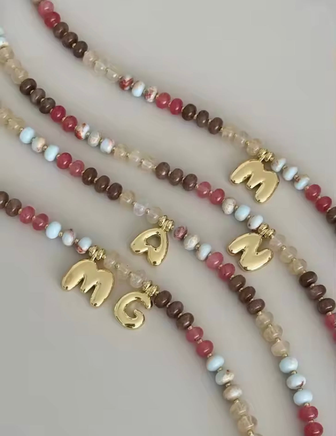 Personalised Multi-Stone Initial Necklace