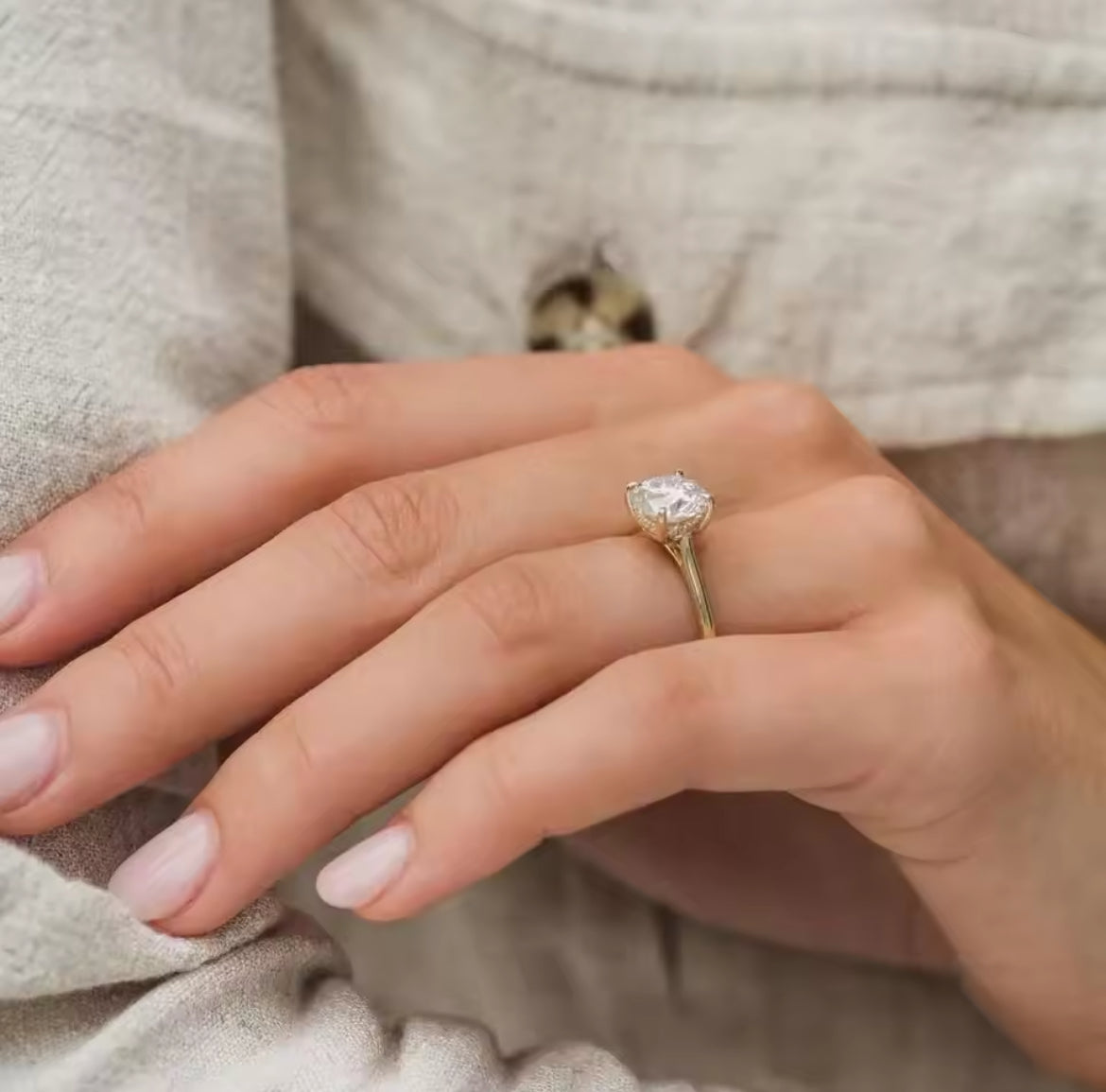 2 Carat round solitaire Moissanite Ring