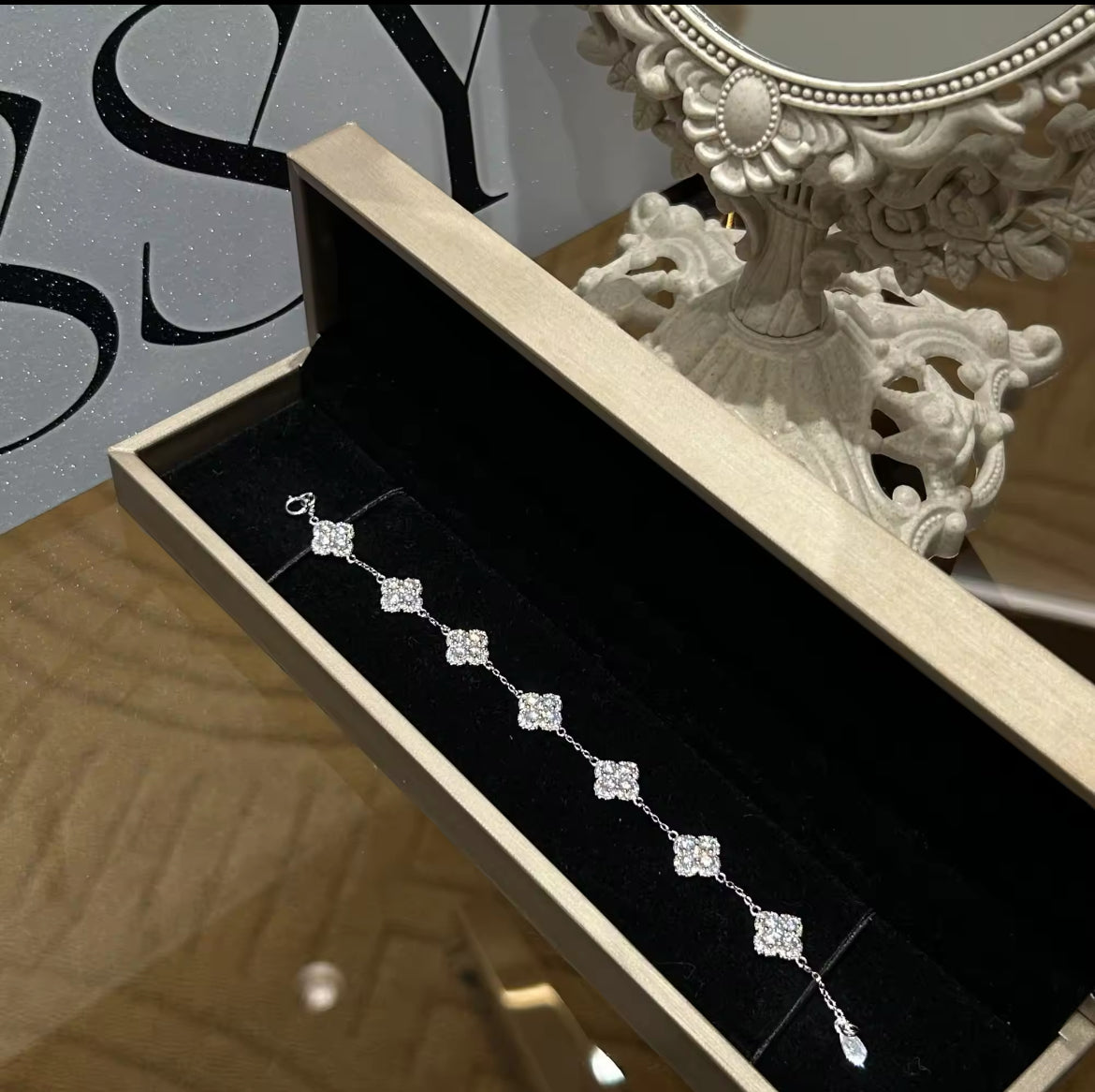 Moissanite flower bracelet