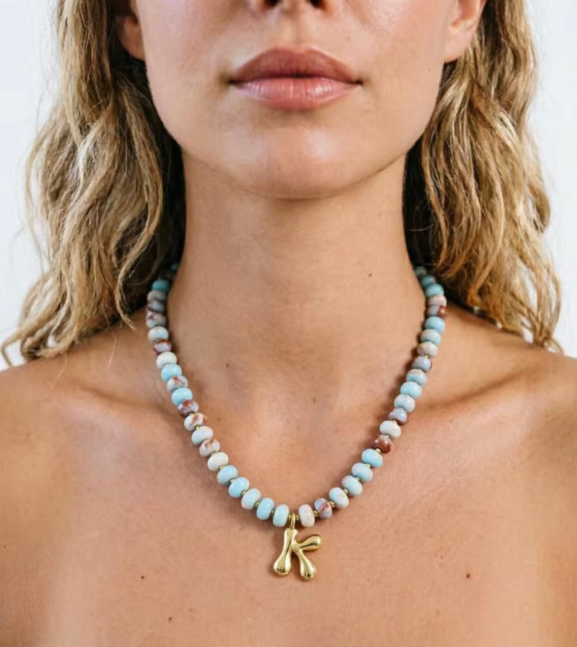 Amazonite & Pink Jasper Bloom Necklace
