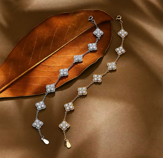 Moissanite flower bracelet