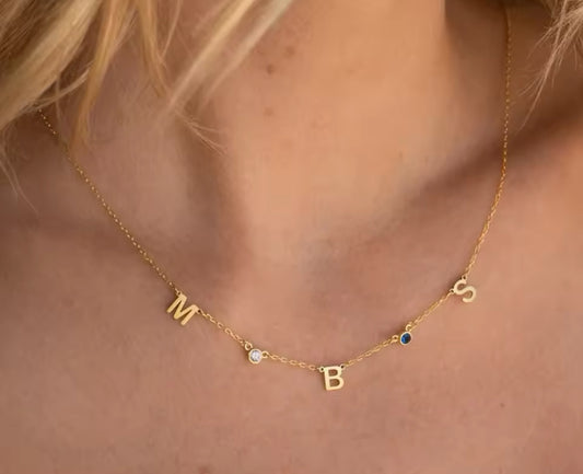 Triple letter necklace