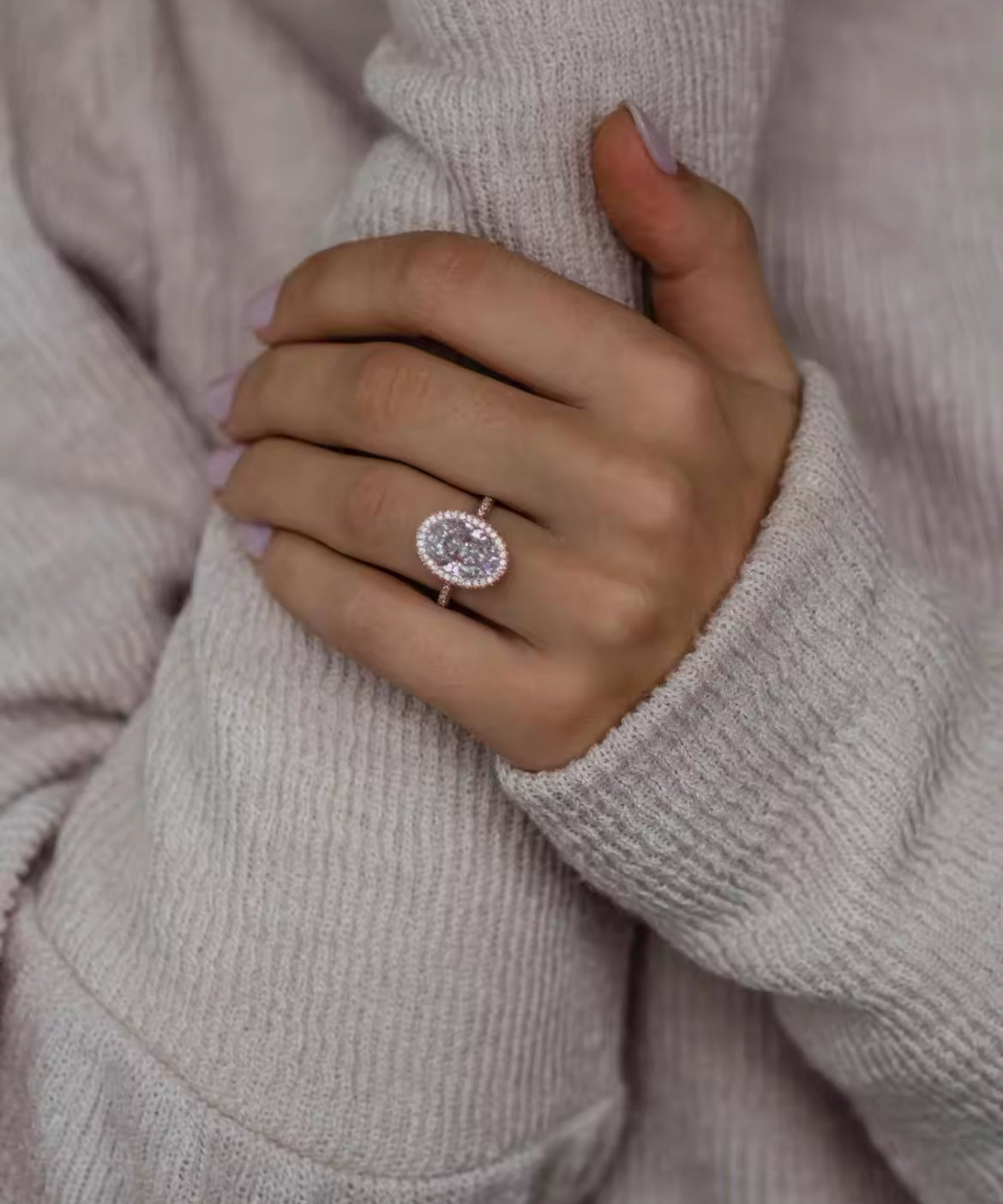 4.5 carat oval Moissanite Ring
