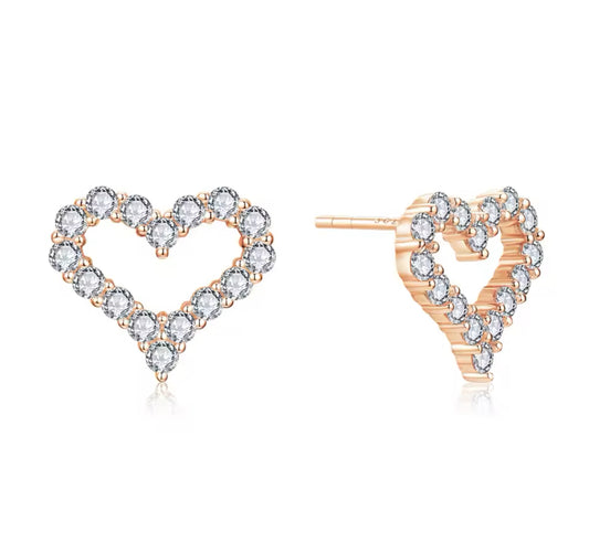 Heart moissanite earrings