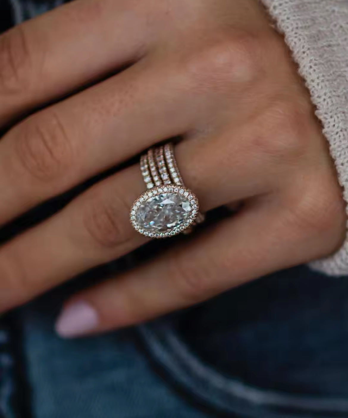 4.5 carat oval Moissanite Ring