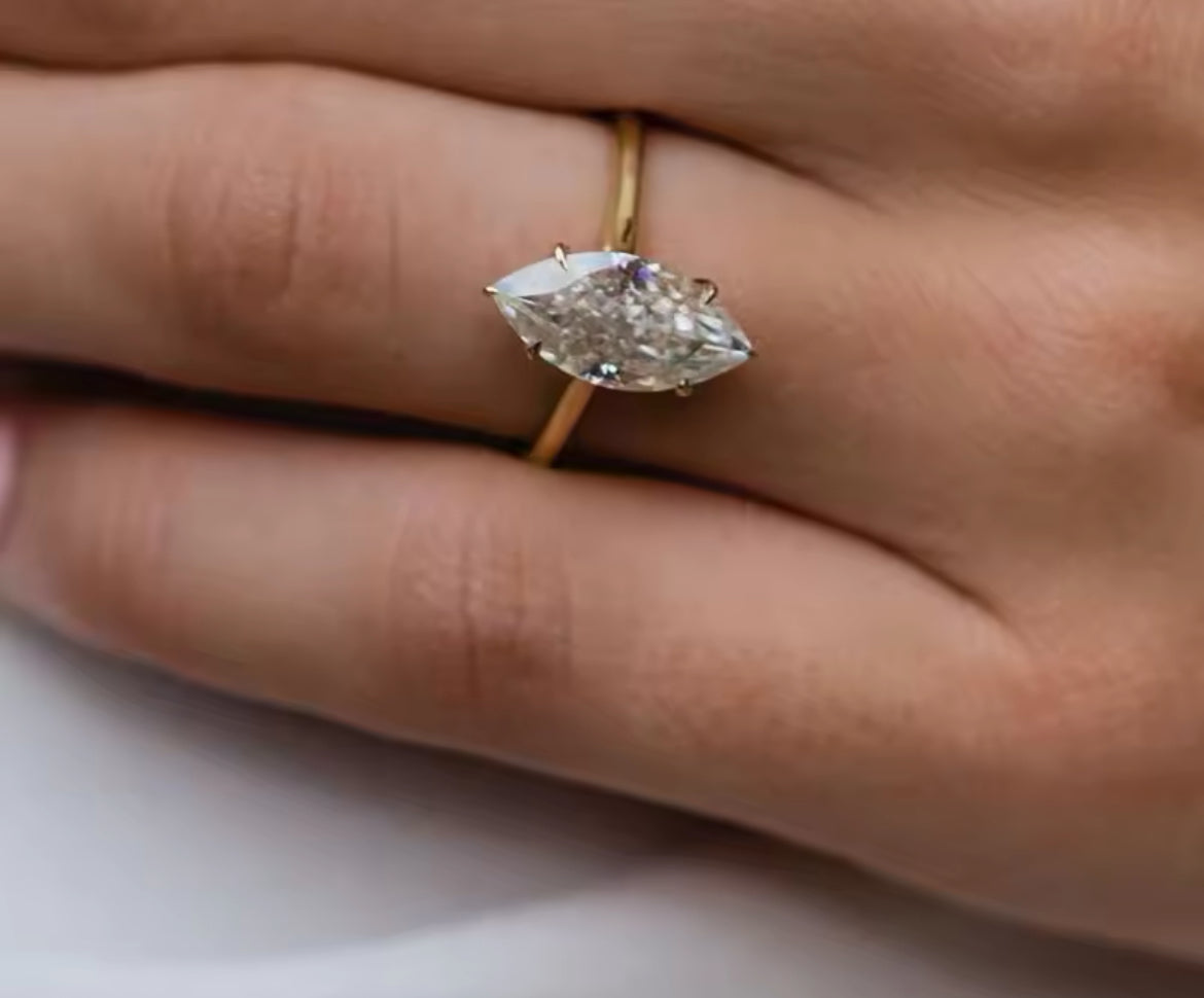 2 carat marquise moissanite ring