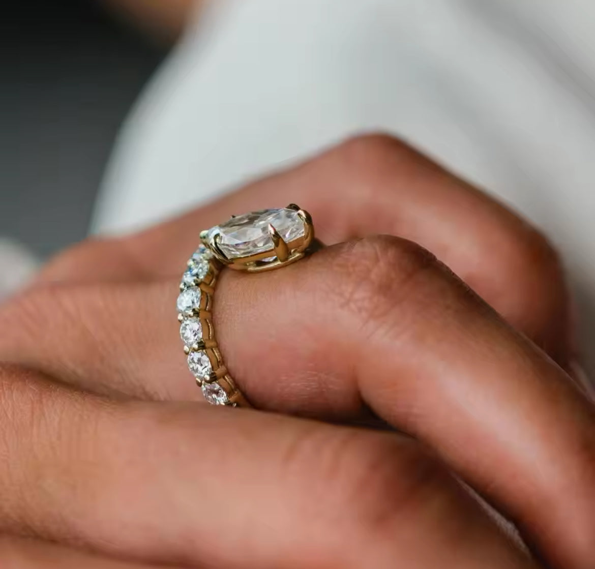 2 Carat Marquise wrap Moissanite Ring