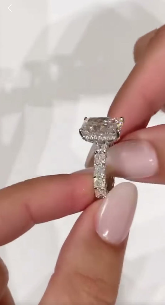 4.5 carat Radiant Moissanite Ring