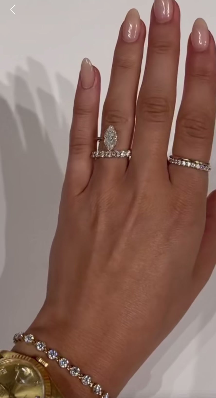 2 Carat Marquise wrap Moissanite Ring