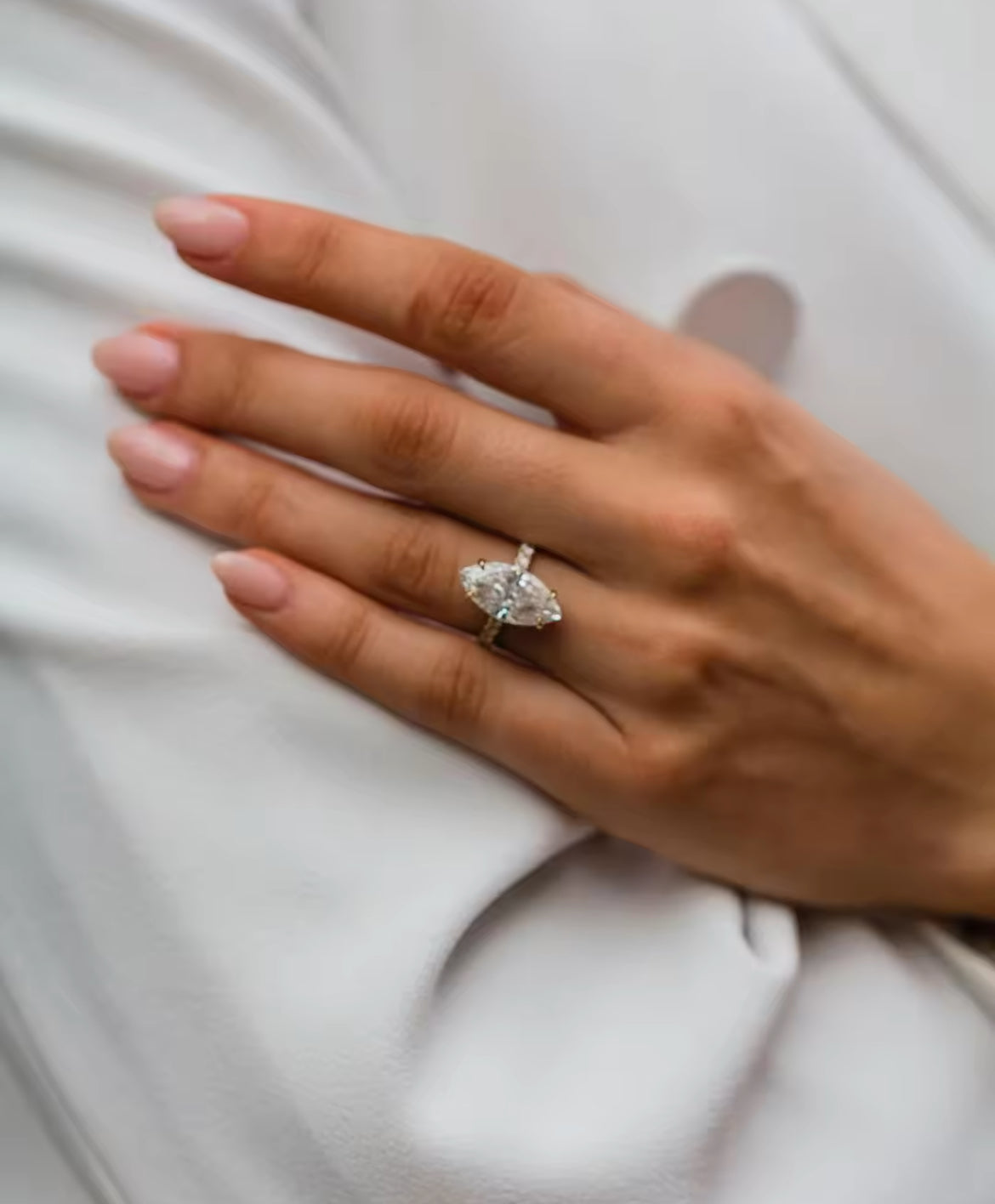 7 carat Marquise Moissanite Ring