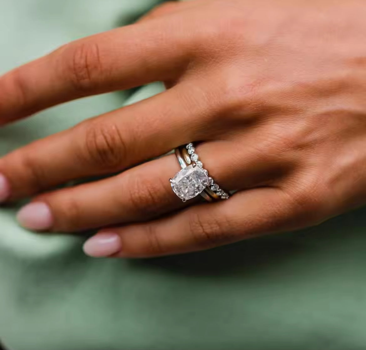 5.35ct Cushion Cut Moissanite Ring