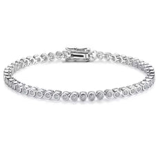 Bezel set Moissanite tennis bracelet