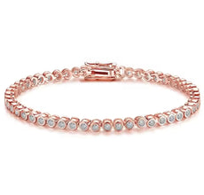 Bezel set Moissanite tennis bracelet