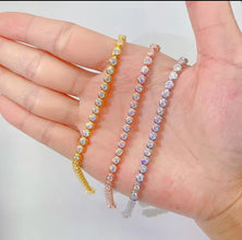 Bezel set Moissanite tennis bracelet