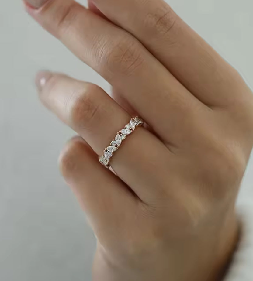 Eternity band combination marquise cut