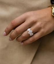 7 carat oval trio Moissanite Ring