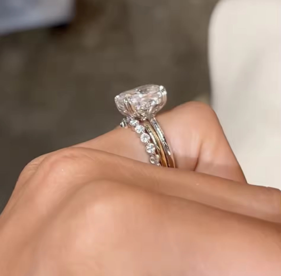 5.35ct Cushion Cut Moissanite Ring