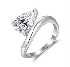 3ct pear cut Moissanite ring