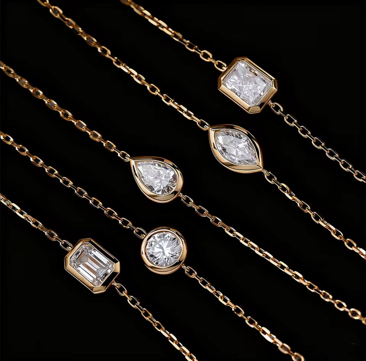 Bezel set Moissanite bracelet