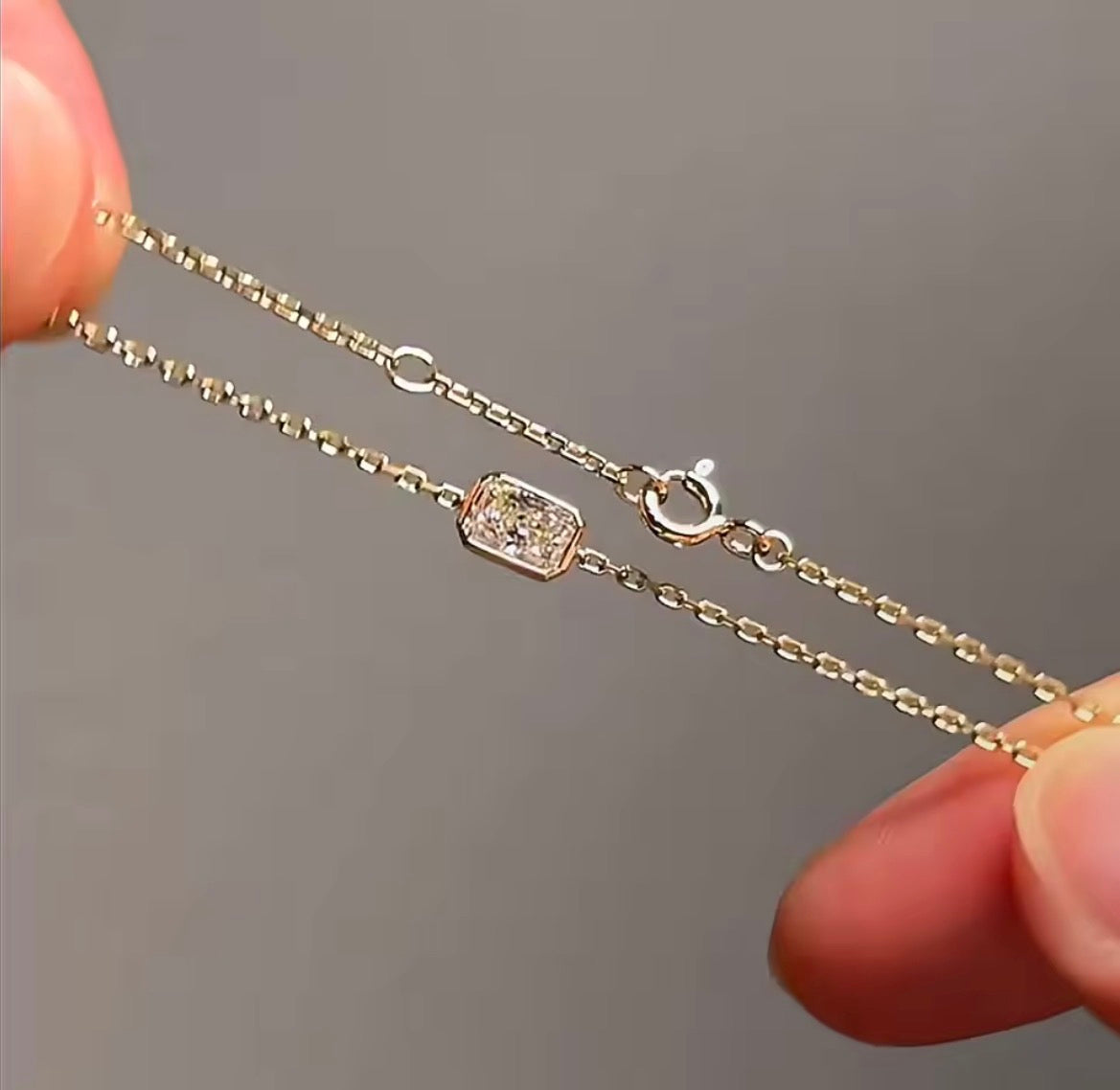 Bezel set Moissanite bracelet