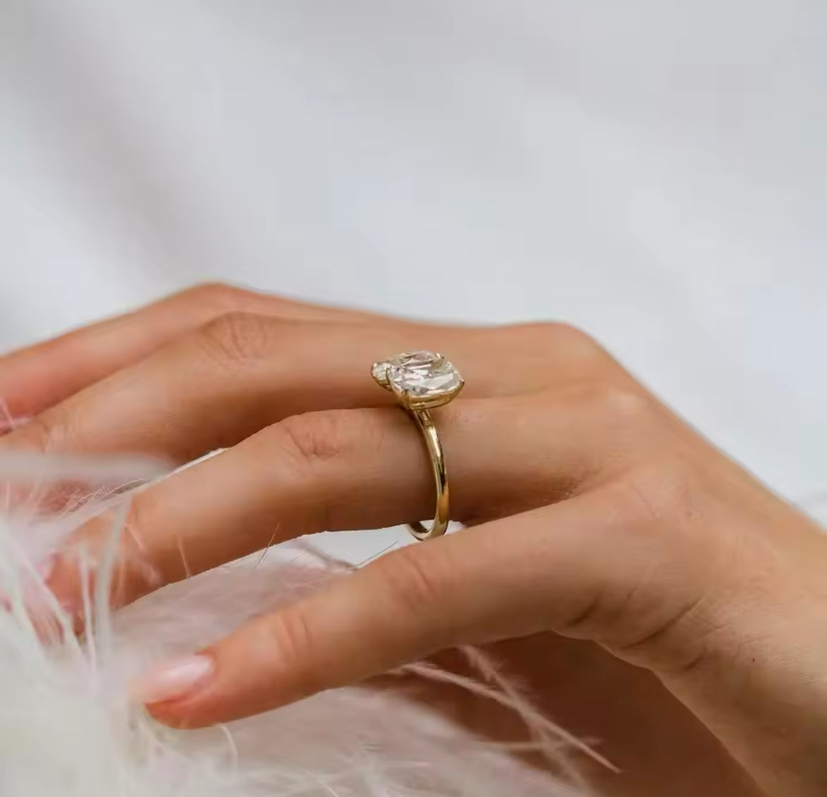 7.5ct Emerald & Pear Moissanite ring