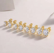 Oval moissanite earrings