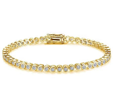 Bezel set Moissanite tennis bracelet