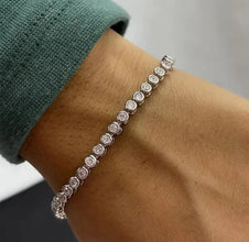Bezel set Moissanite tennis bracelet