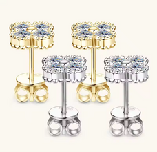 Clover moissanite earrings
