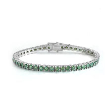 Green 3mm Moissanite tennis bracelet