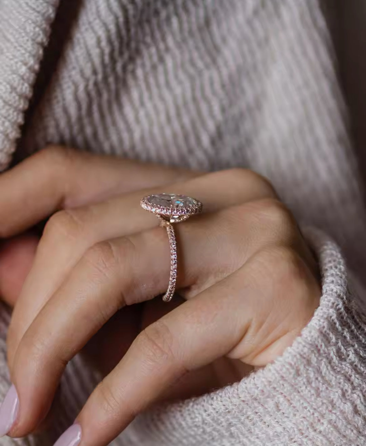 4.5 carat oval Moissanite Ring