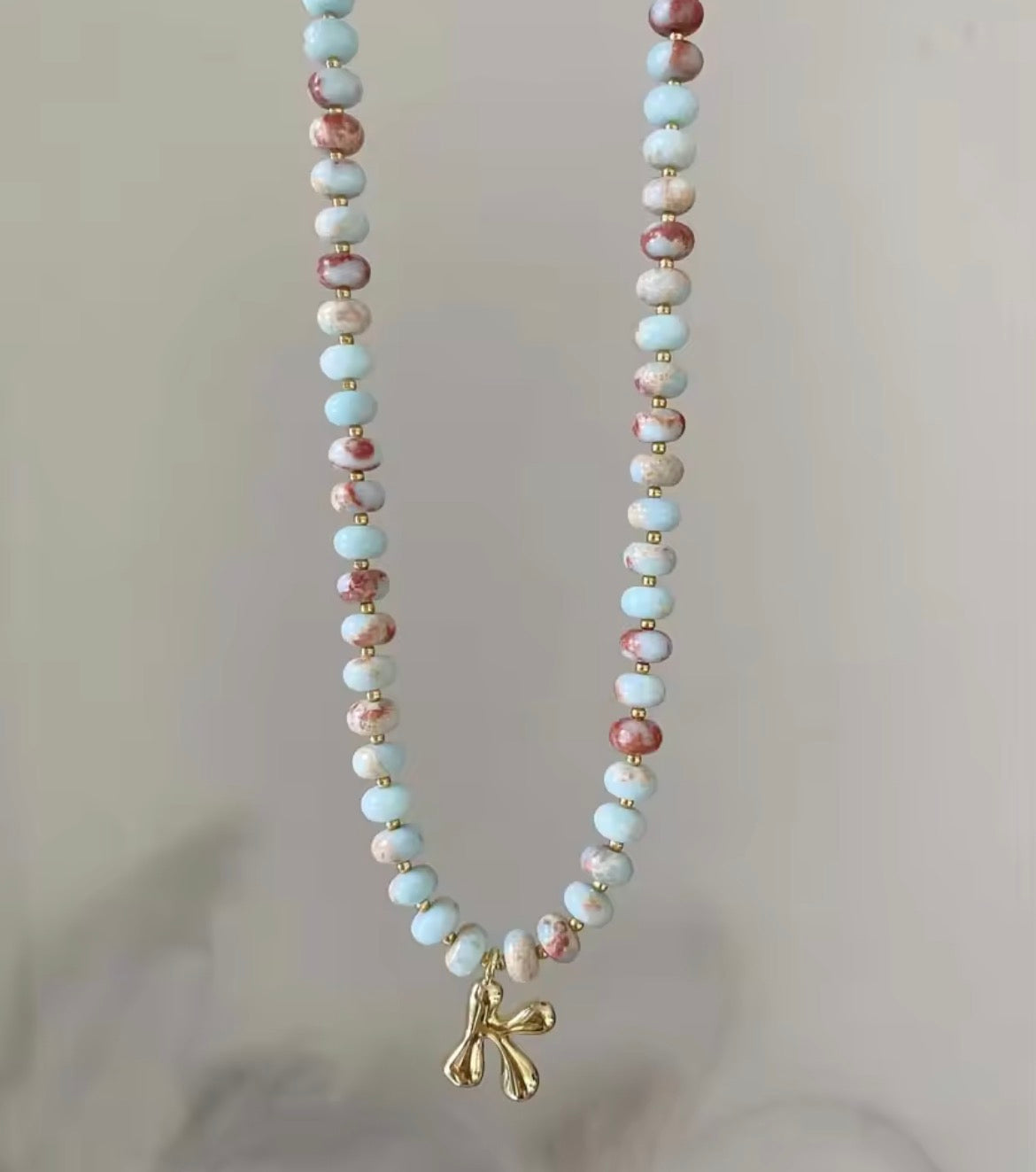 Amazonite & Pink Jasper Bloom Necklace