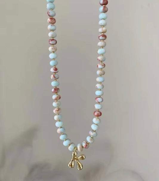 Amazonite & Pink Jasper Bloom Necklace