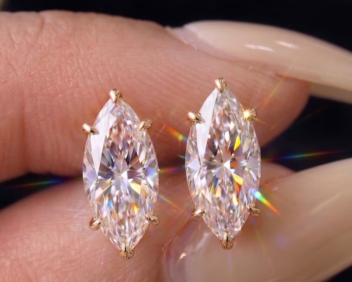 2 carat marquise earrings
