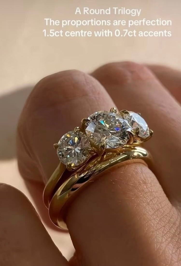 Trio Moissanite ring