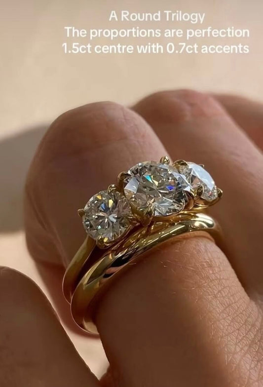 Trio Moissanite ring