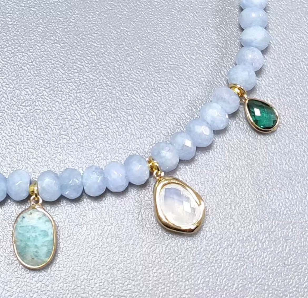 Blue aquamarine necklace