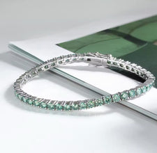 Green 3mm Moissanite tennis bracelet