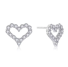 Heart moissanite earrings