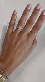 2 Carat Oval Moissanite Ring, Crushed Ice