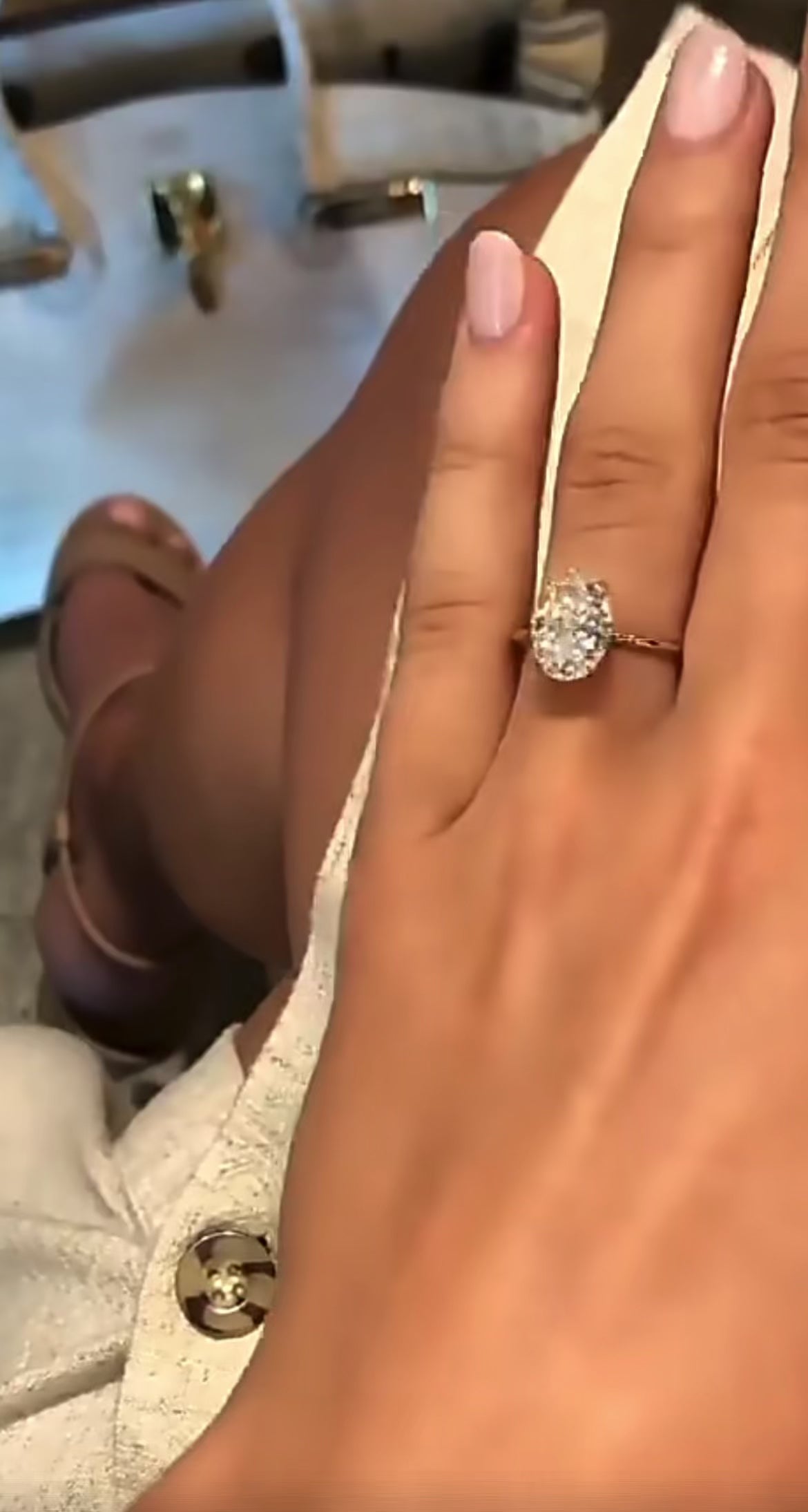 3.5 Carat oval Moissanite Ring, Hidden Halo