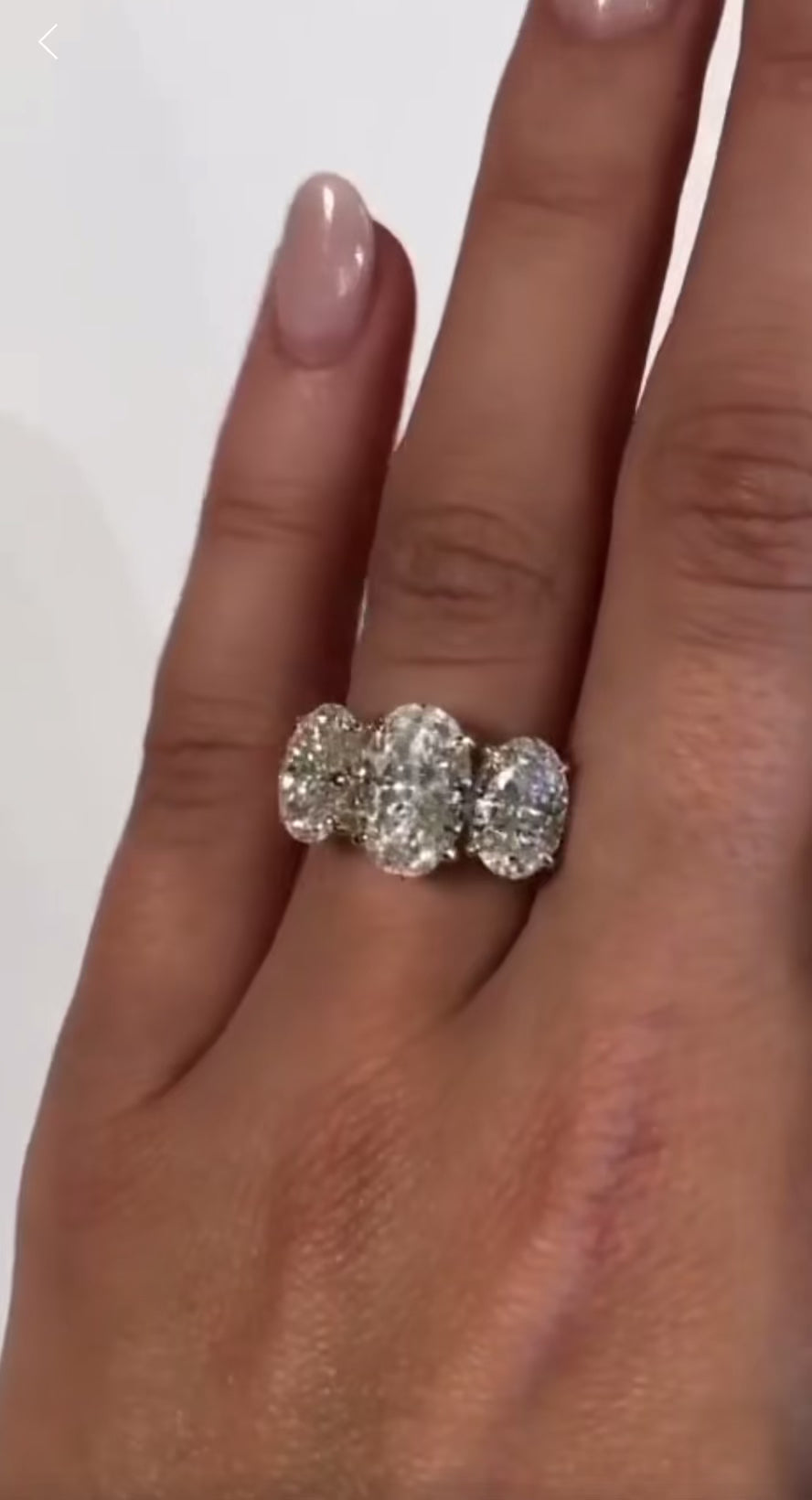 7 carat oval trio Moissanite Ring