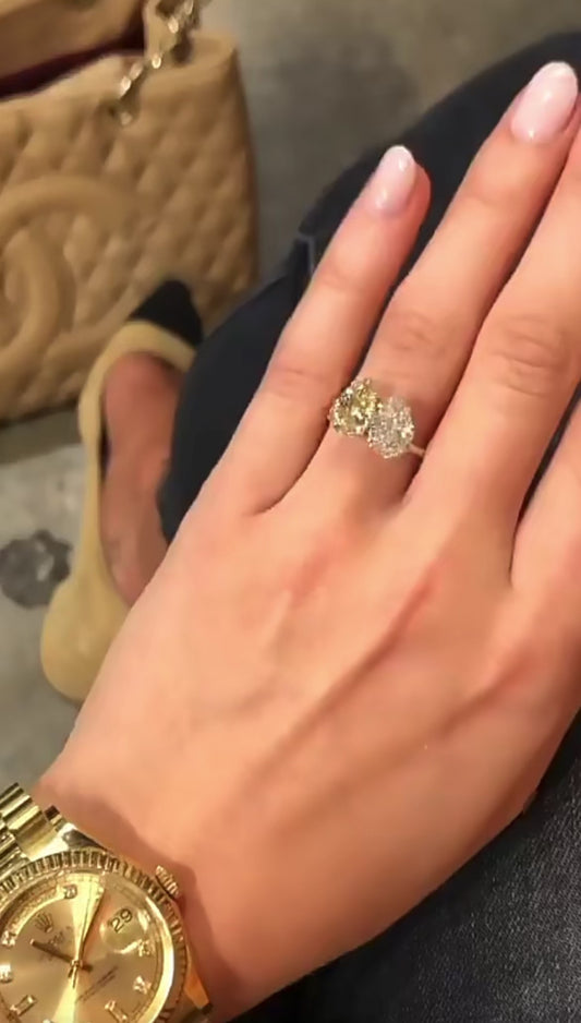 4.5 carat double pear Moissanite Ring